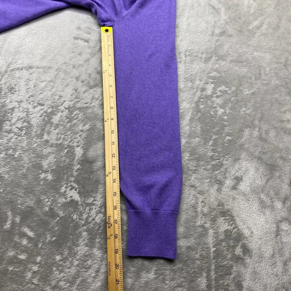 Banana Republic Luxury Blend V Neck Sweater Men's L Purple Silk Cotton Cashmere‎
